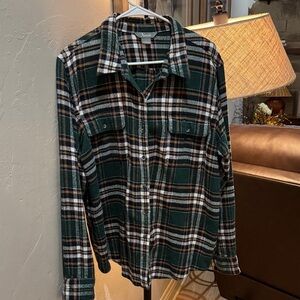 Natural Reflections Green and Brown Plaid Women's Shirt XL   A0021